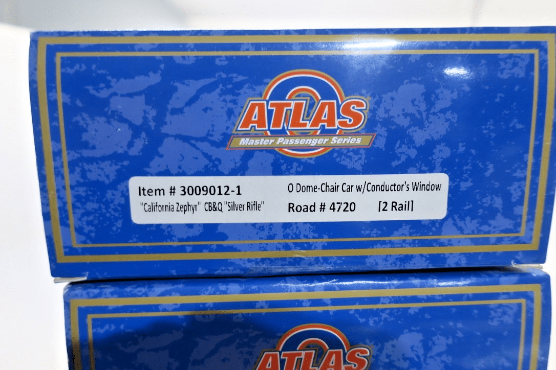 Atlas O Scale "California Zephyr" CB&Q 4 Car Dome Set 2 Rail - WISE GUYS HOBBIES LLC