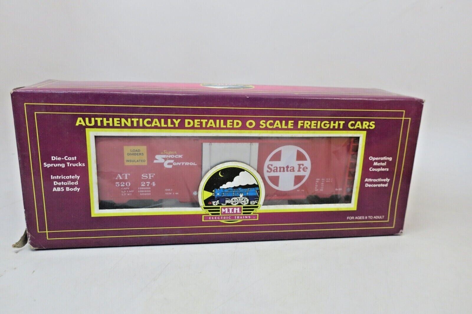 MTH PREMIER 20-94008 SANTA FE REEFER TRAIN CAR NIB RATED C9 FACTORY NEW - WISE GUYS HOBBIES LLC