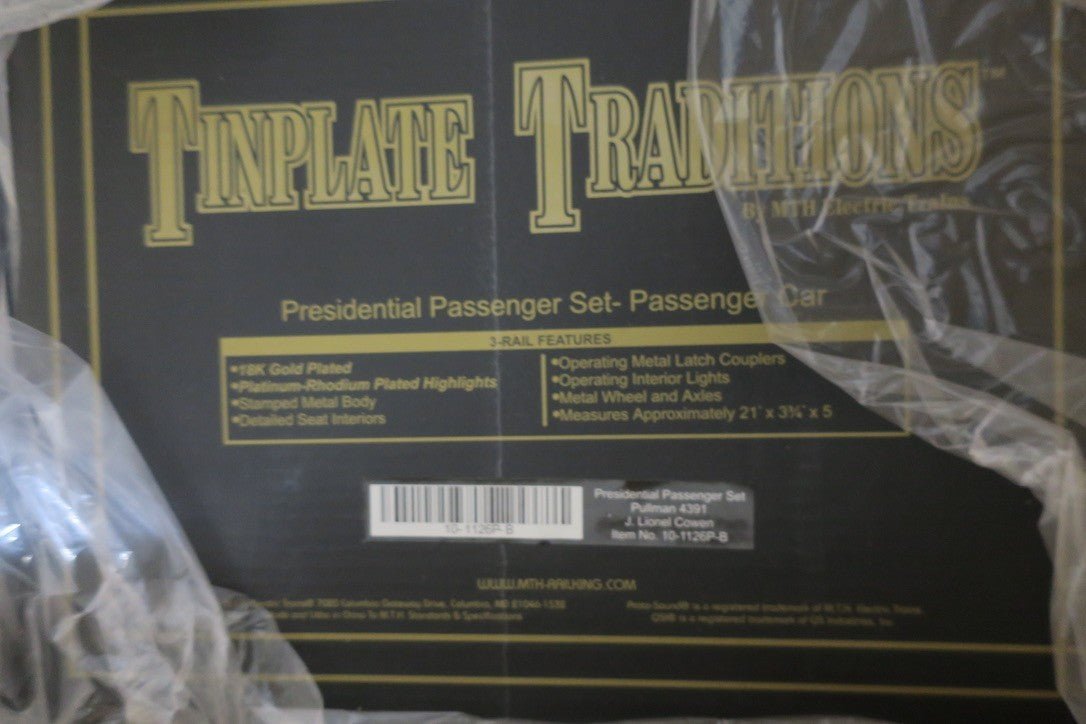 MTH 10-1126P Standard Gauge Presidential Passenger Car Set (3-Rail) - WISE GUYS HOBBIES LLC