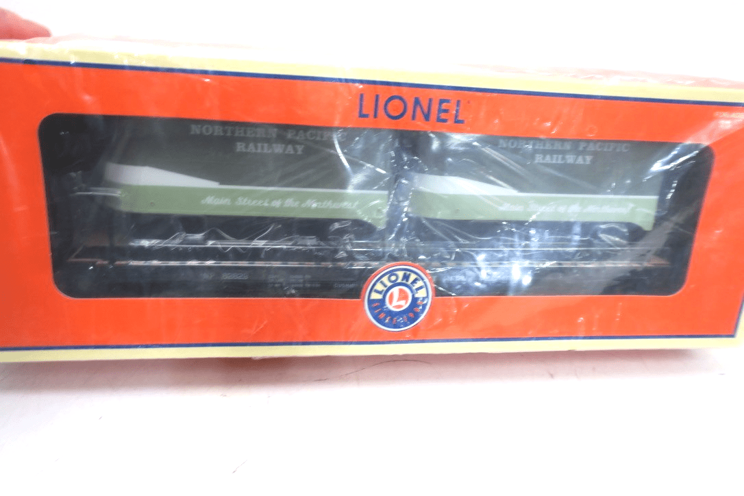 LIONEL NORTHERN PACIFIC PS - 4 FLAT CAR 20' PUP PIGGY BACK TRAILER 6 - 27517 O SCALE - WISE GUYS HOBBIES LLC