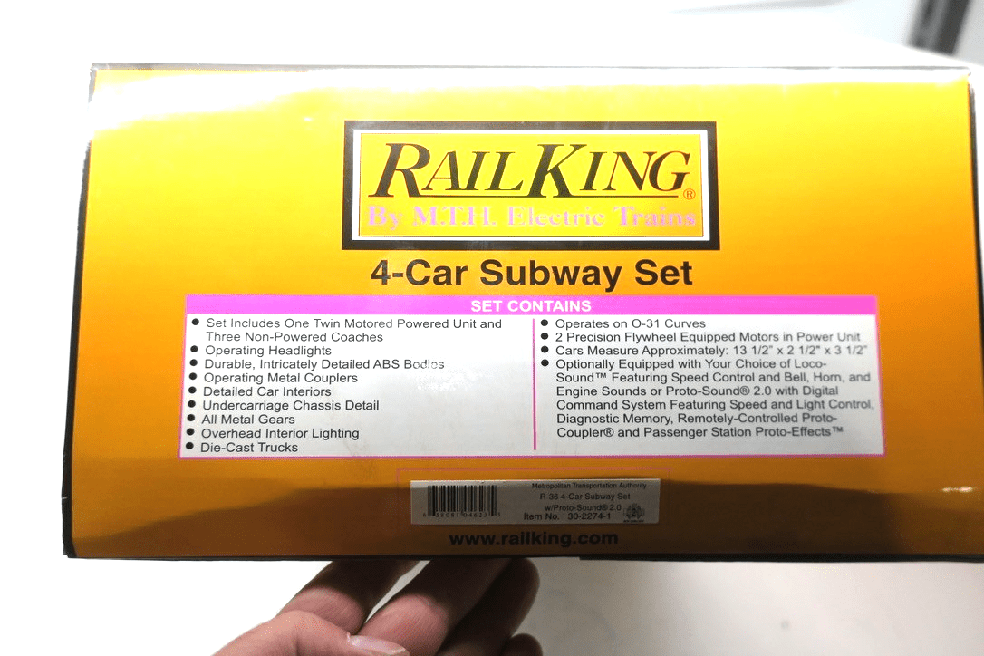 Rail King Mth O Gauge R - 36 4 - Car Subway Set With Proto Sound 30 - 2274 - 1 - WISE GUYS HOBBIES LLC