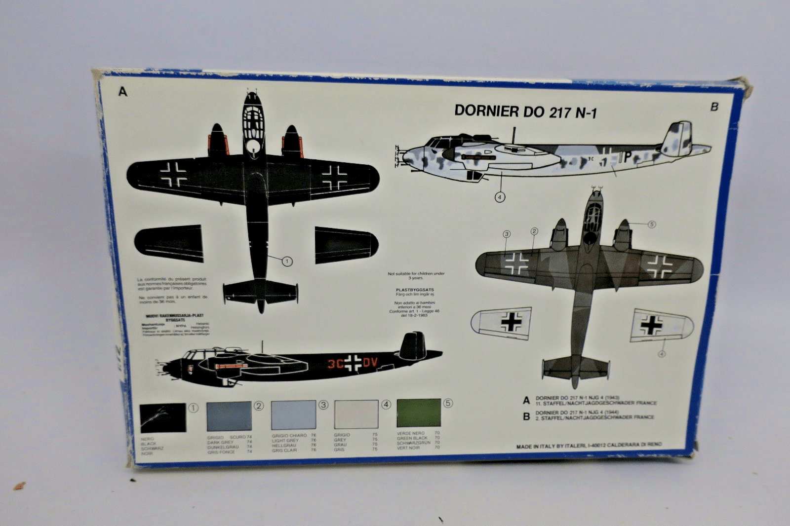 Italeri 1/72 DO 217 Nachtjäger Night Fighter Model Kit 125 - WISE GUYS HOBBIES LLC