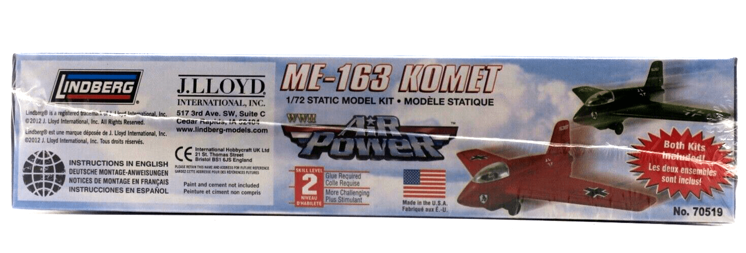 Lindberg Air Power 1/72 ME-163 Komet Model Kit No. 70519 - WISE GUYS HOBBIES LLC