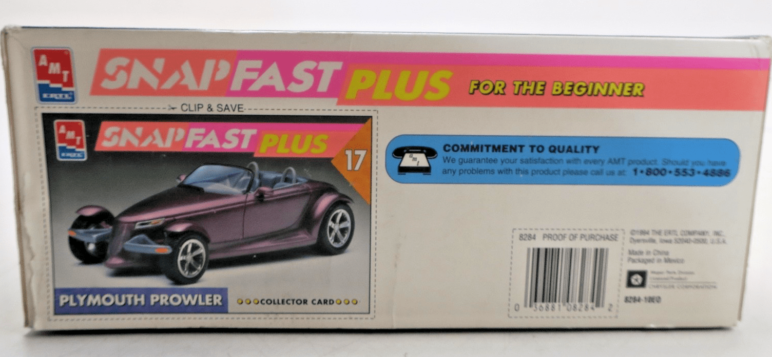 AMT ERTL 1/25 8284 SnapFast Plus Plymouth Prowler Model Kit STARTED - WISE GUYS HOBBIES LLC