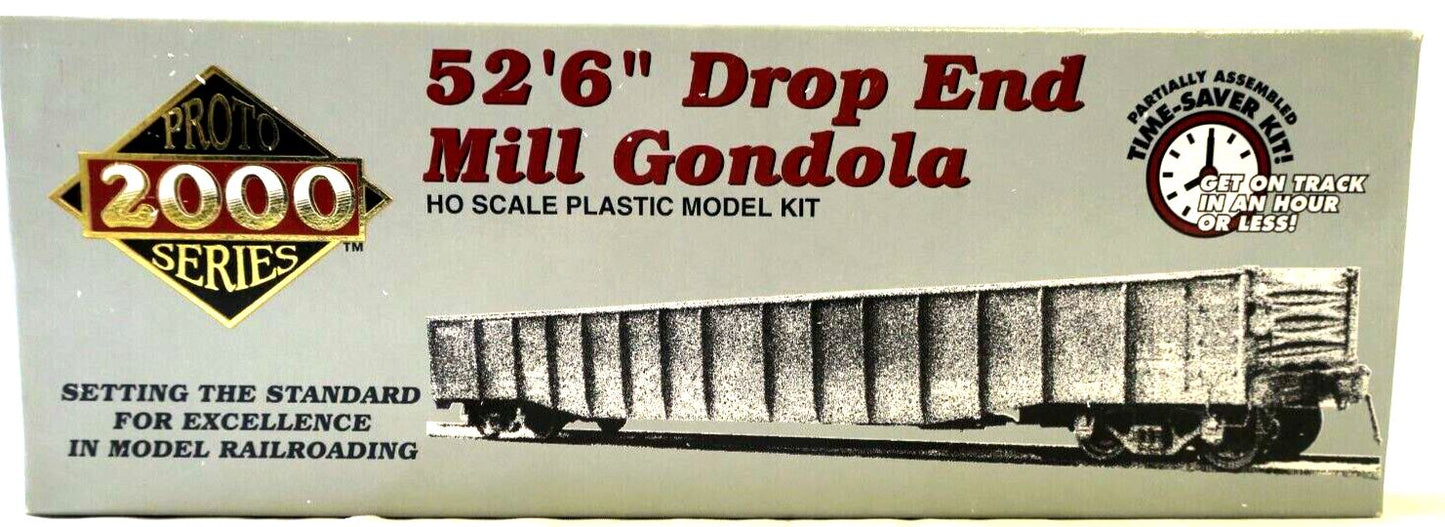 PROTO SERIES 2000 52'6" DROP END MILL GONDOLA HO SCALE PLASTIC KIT AA 2045