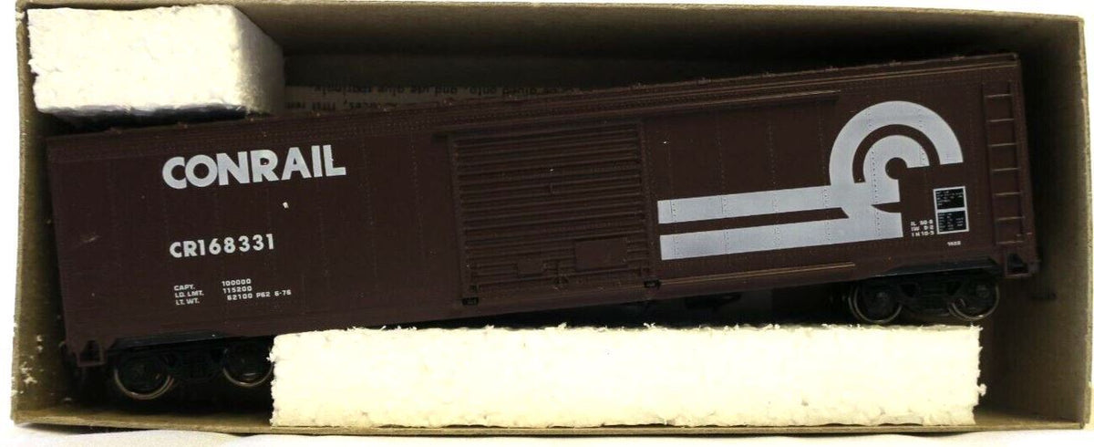 Roundhouse Products HO Scale 50 FT Brown Box Train Car Kit Conrail 1199 - WISE GUYS HOBBIES LLC