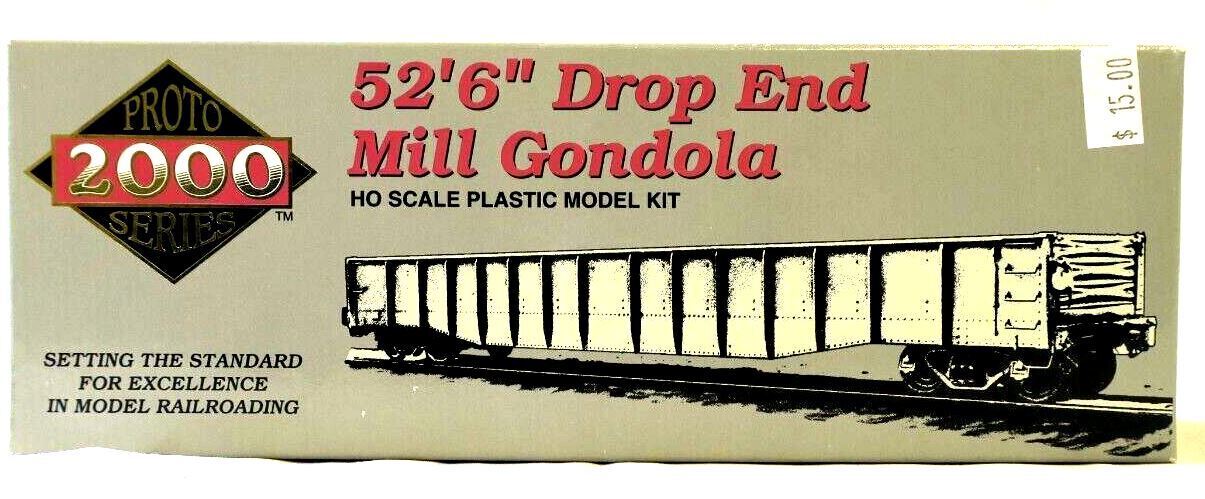 PROTO SERIES 2000 52'6" DROP END MILL GONDOLA HO SCALE PLASTIC MODEL KIT 23628