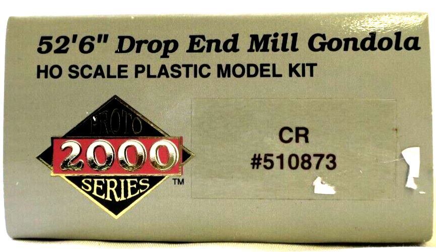 PROTO SERIES 2000 52'6" DROP END MILL GONDOLA HO SCALE PLASTIC MODEL KIT 23628