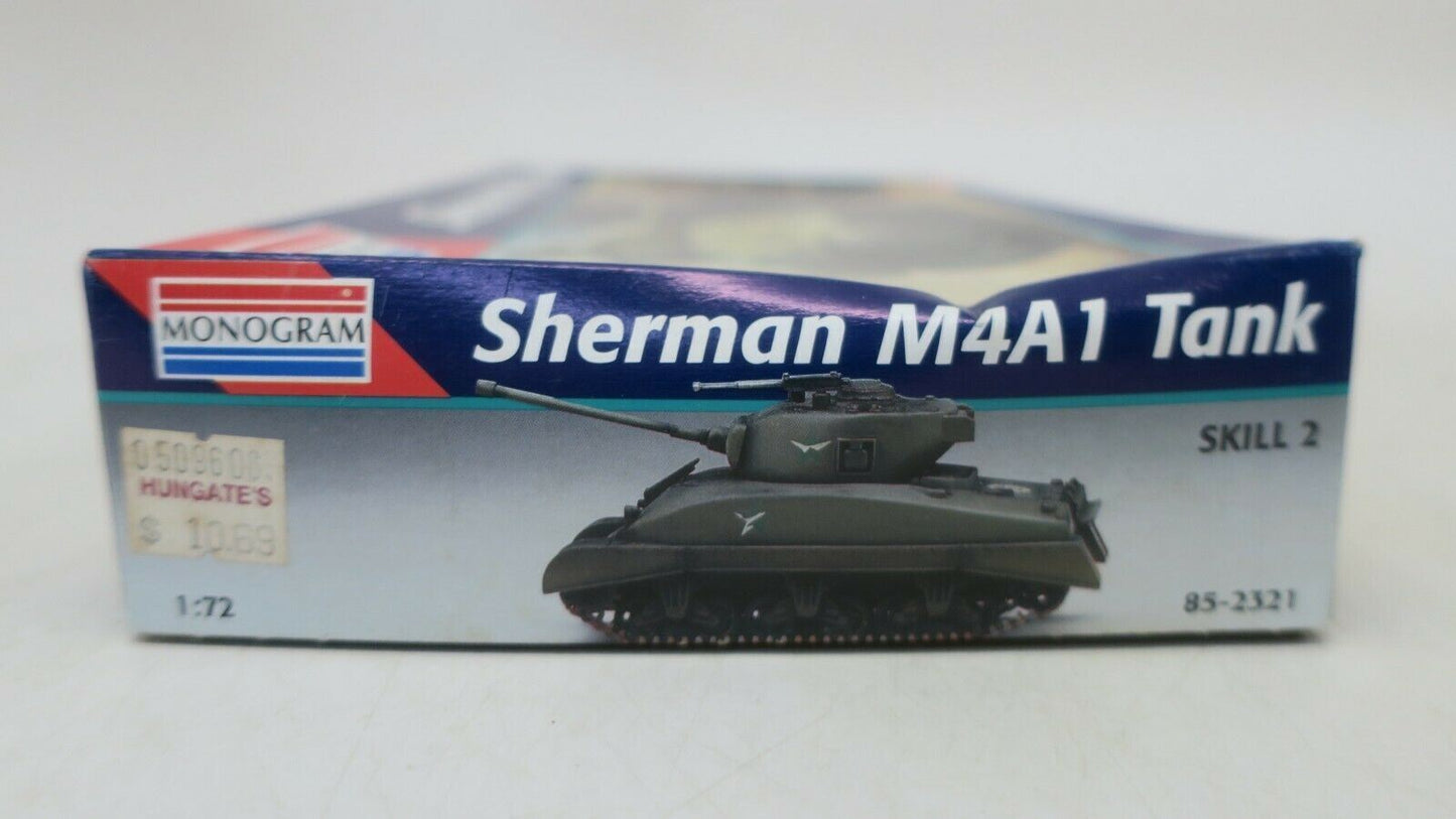 Monogram SHERMAN M4A1 TANK 1:72 Scale Kit No. 85-2321