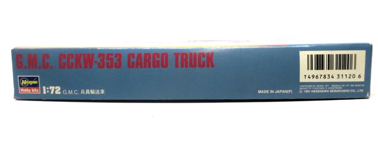 Hasegawa 1/72 GMC CCKW-353 Cargo Truck MT20-500 31120 Model Kit