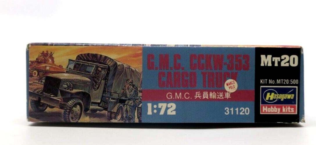 Hasegawa 1/72 GMC CCKW-353 Cargo Truck MT20-500 31120 Model Kit