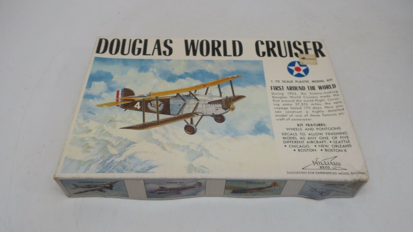 VINTAGE WILLIAMS BROS. 1/72 DOUGLAS WORLD CRUISER MODEL KIT 72-424