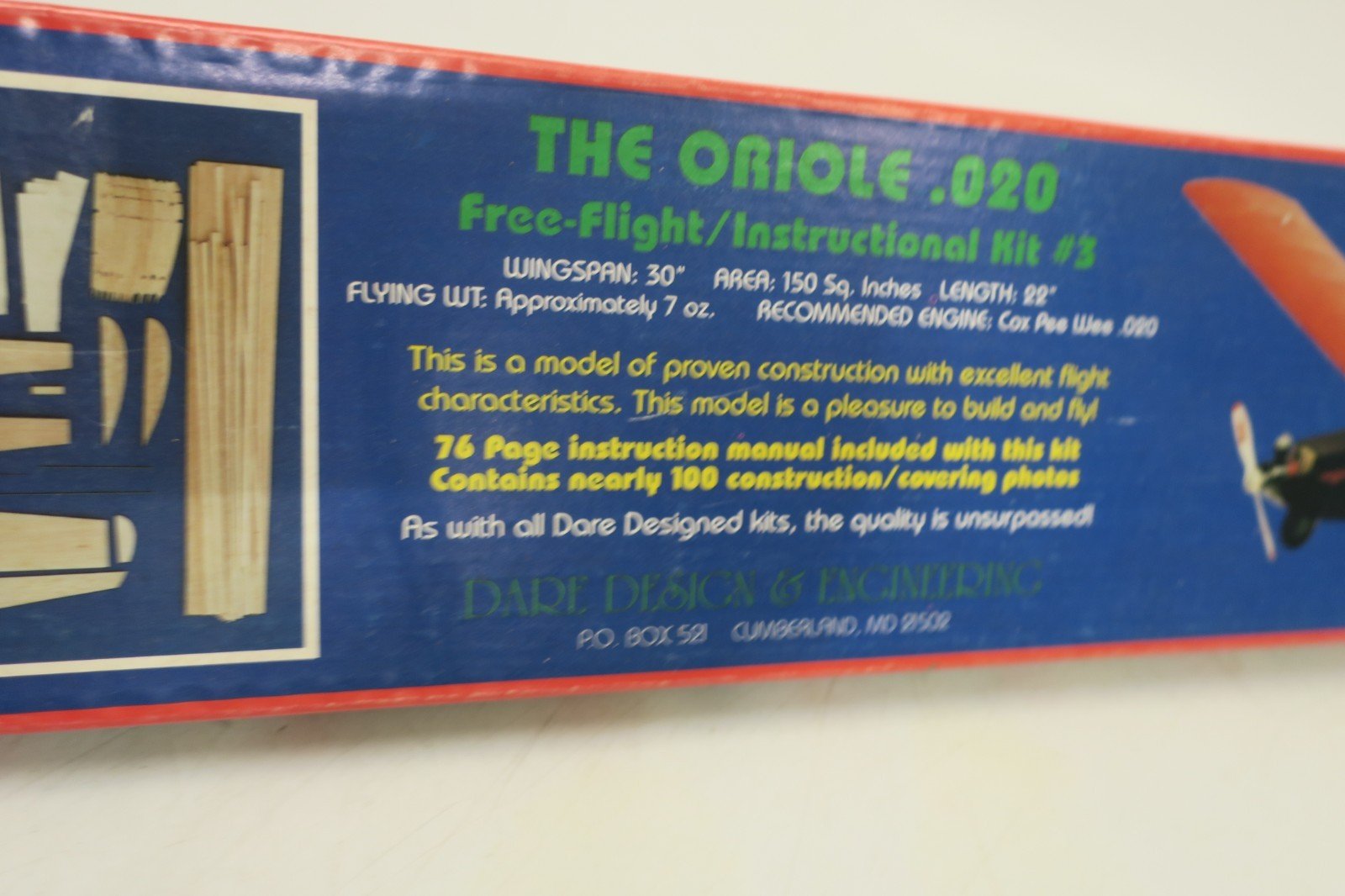 Vintage The Oriole .020 Dare Design and Engineering - WISE GUYS HOBBIES LLC