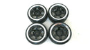 1/10 Scale On-Road 6 Spoke Black w/ Chrome Lip Rims V-Tread Hard Drift Wheels