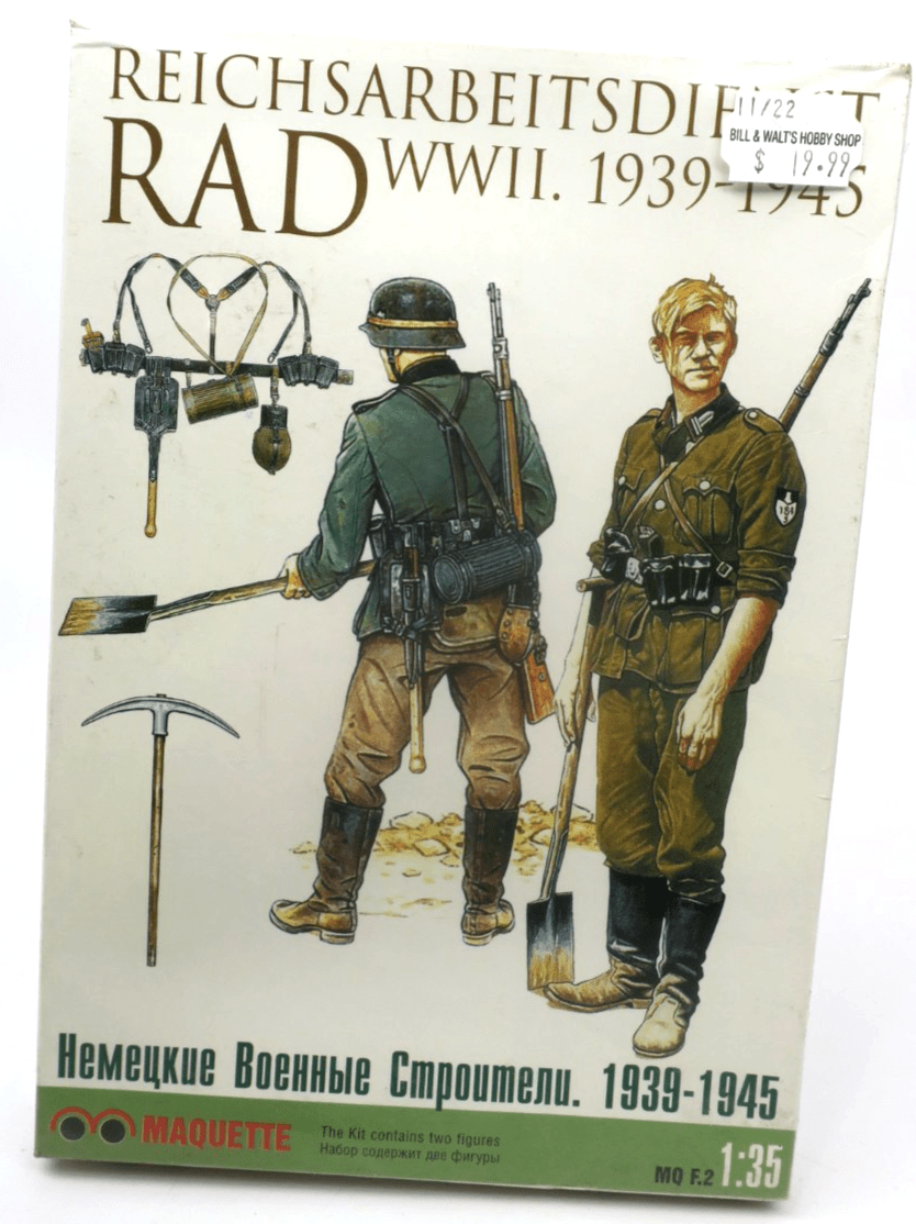 Maquette 1/35 RAD Reichsarbeitsdienst WWII 1939 - 1945 Model Kit MQ F.2 SEALED - WISE GUYS HOBBIES LLC