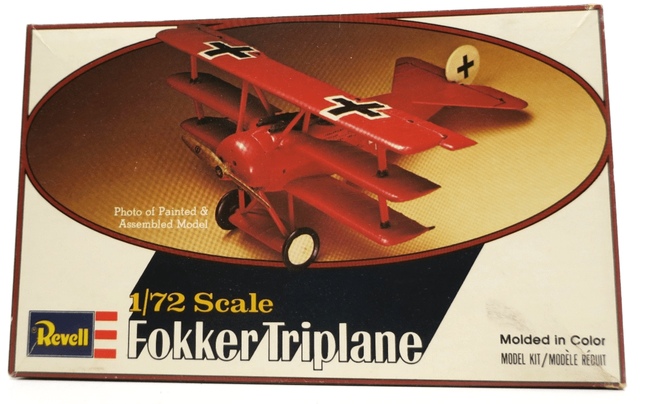 Vintage Revell 1/72 Fokker Triplane Model Kit H - 52 - WISE GUYS HOBBIES LLC