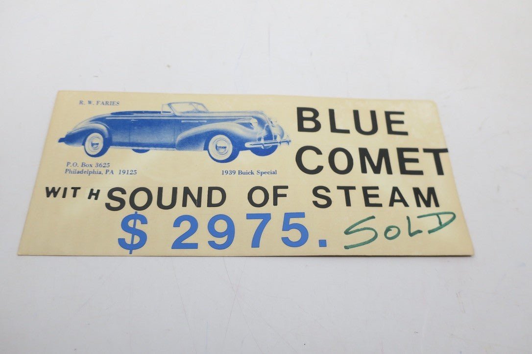 MTH Standard Gauge Tinplate Two Tone Blue Nickel 400E Steam Engine Blue Comet - WISE GUYS HOBBIES LLC