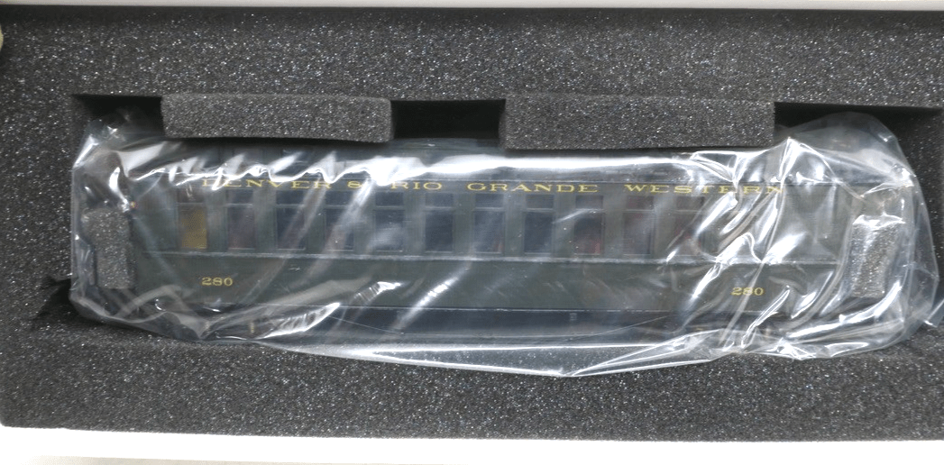 HO BRASS PBL Milestone Models D&RGW OPEN VESTIBULE COACH 280 GREEN - WISE GUYS HOBBIES LLC
