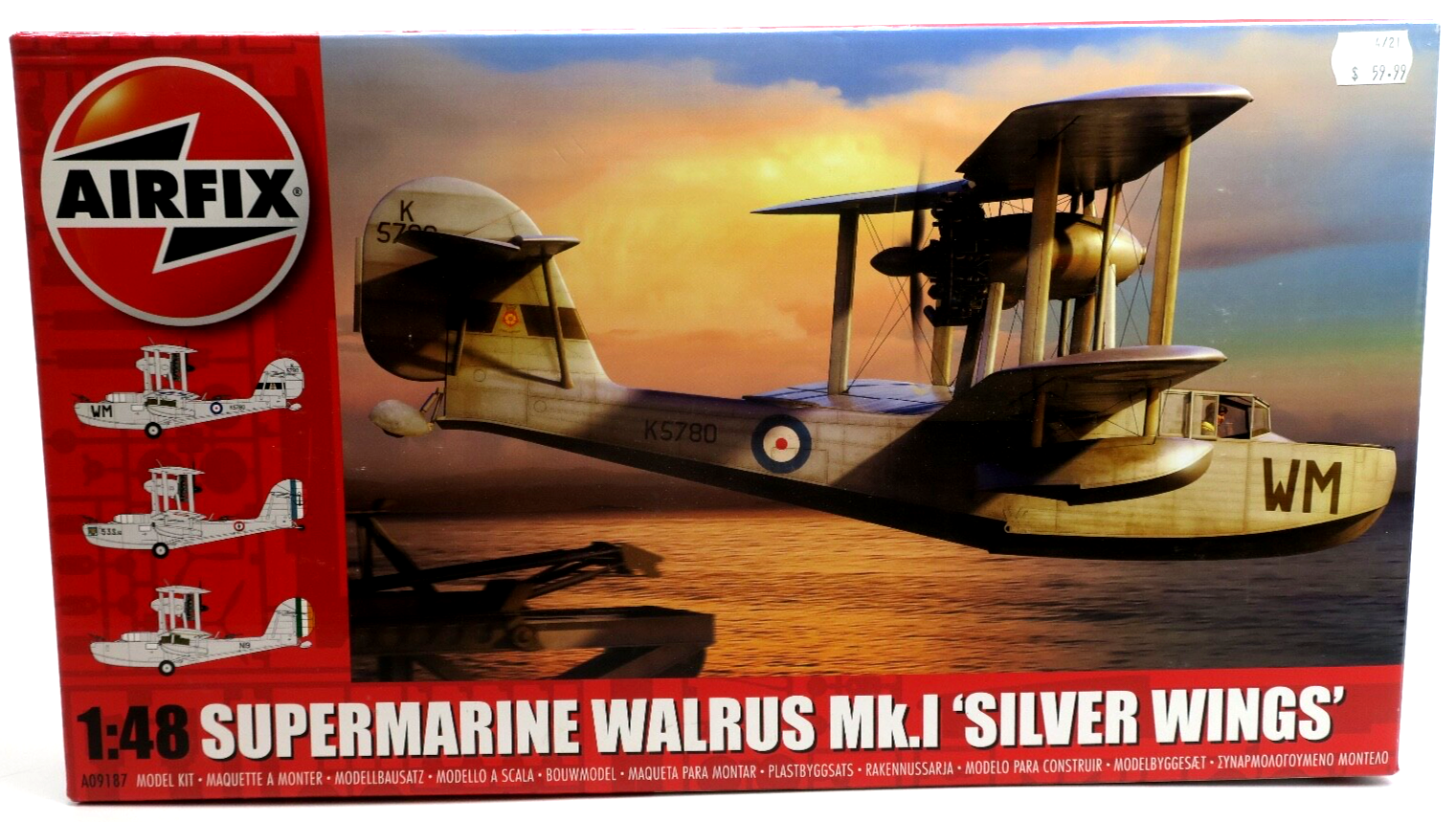 Airfix 1/48 Supermarine Walrus Mk. I Silver Wings Model Kit - WISE GUYS HOBBIES LLC