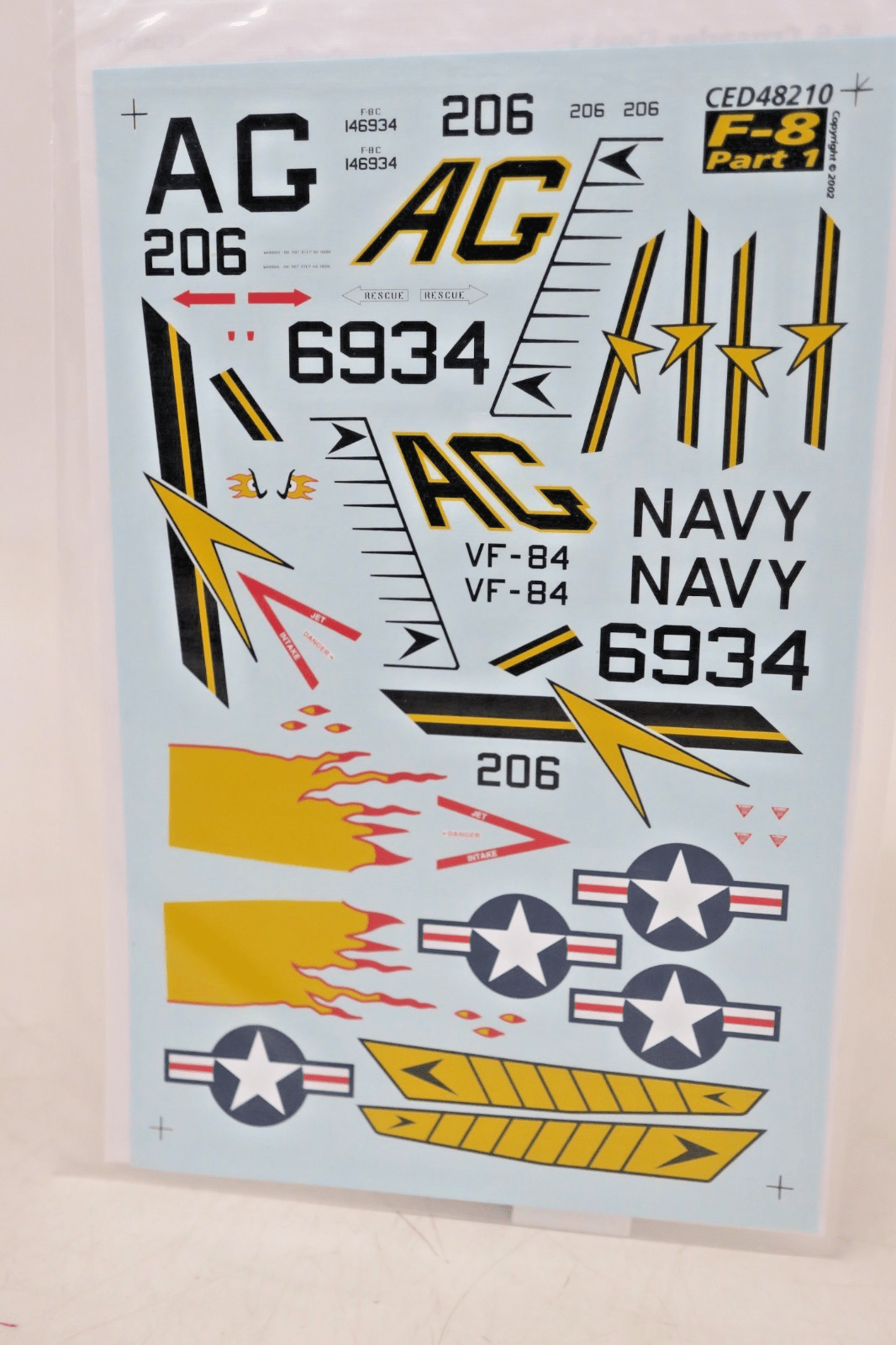 Cutting Edge F - 8 Crusader Part 1 Decals CED48210 - WISE GUYS HOBBIES LLC