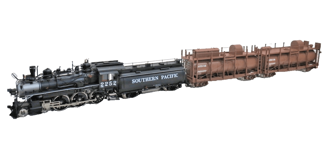 Division Point O Scale Brass Southern Pacific 4 - 6 - 0 Fire Train  2252 2 Rail NIB - WISE GUYS HOBBIES LLC