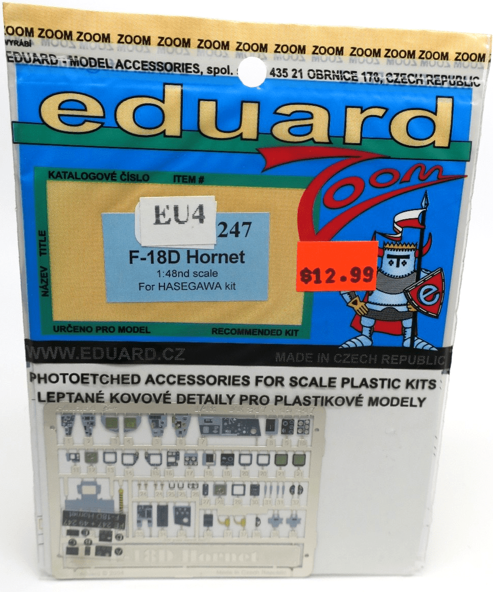 Eduard Zoom 1/48 F - 18D Hornet Photo - Etch Detail Set EU4247 - WISE GUYS HOBBIES LLC