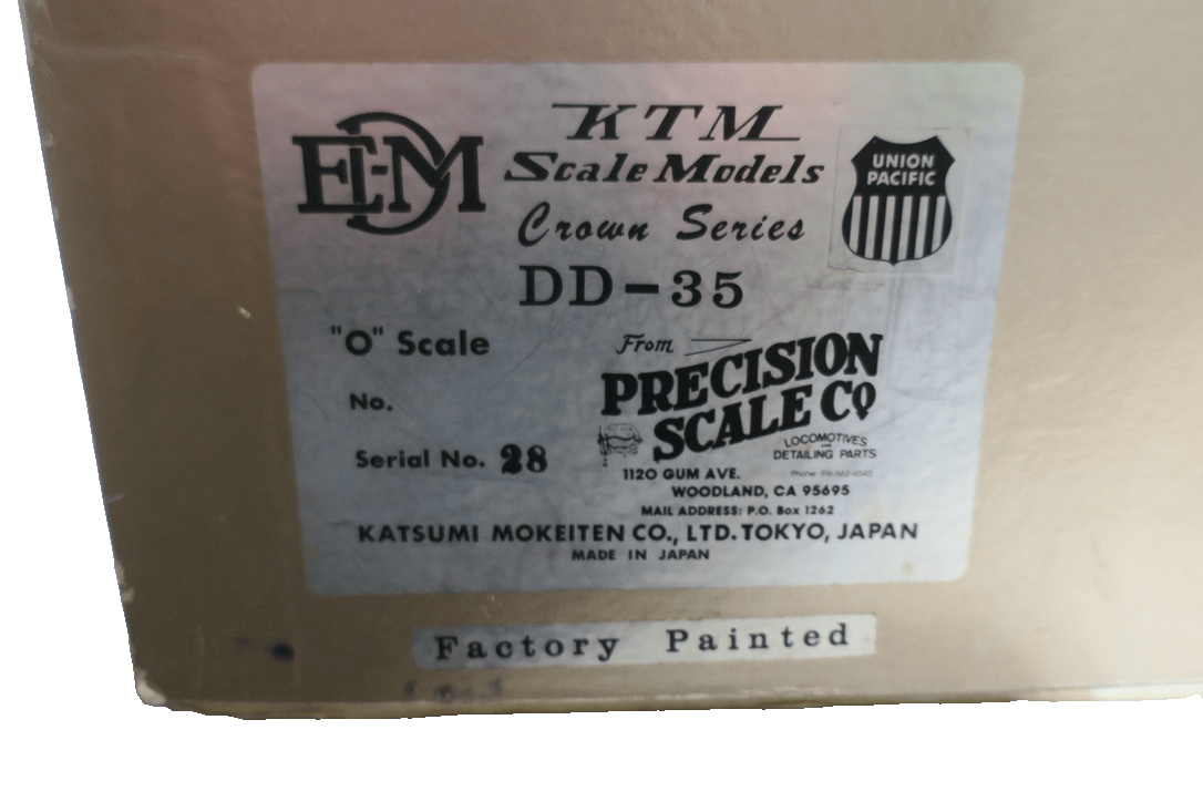 PRECISION SCALE KTM BRASS O SCALE 2Rail UNION PACIFIC UP DD - 35 - A  74 - WISE GUYS HOBBIES LLC