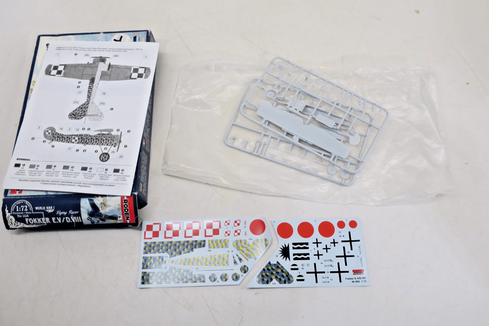 Roden 1/72 Fokker E.V/D.VIII Plastic Model Kit 004 - WISE GUYS HOBBIES LLC