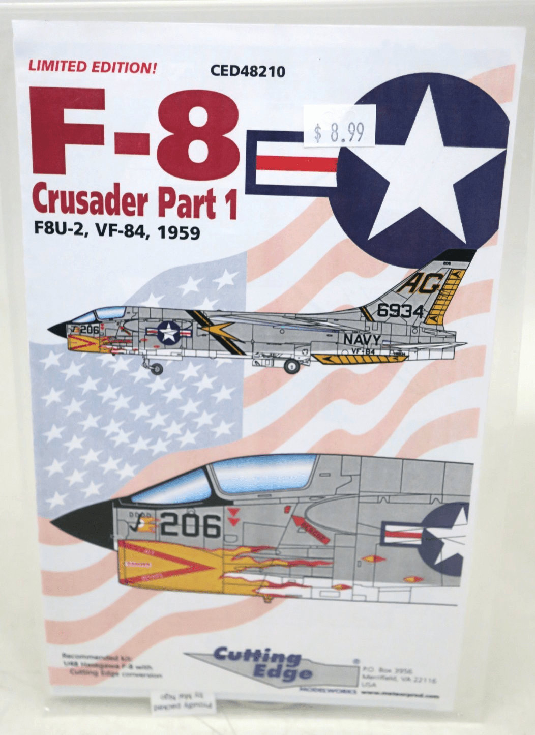 Cutting Edge F - 8 Crusader Part 1 Decals CED48210 - WISE GUYS HOBBIES LLC