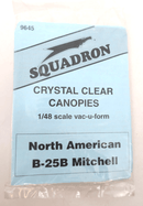 Squadron 1/48 North American B - 25B Mitchell Canopy Part 9645 - WISE GUYS HOBBIES LLC