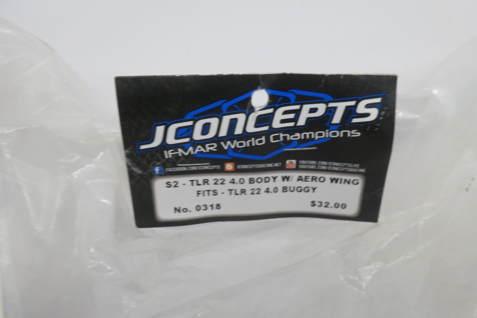JConcepts S2 Clear Body w/ Aero Wing: TLR 22 4.0/5.0 JCO0318 - WISE GUYS HOBBIES LLC