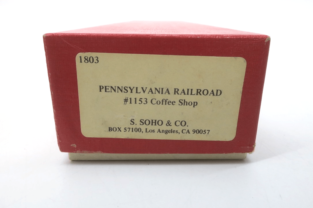 S. Soho & Co 1803 HO Brass PRR Coffee Shop Passenger Car 1153 - WISE GUYS HOBBIES LLC