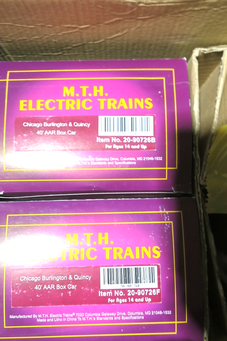 MTH Premier O - scale 6 - Car AAR Boxcar Set - CB&Q "Way of the Zephyrs" MTH20 - 90726 - WISE GUYS HOBBIES LLC