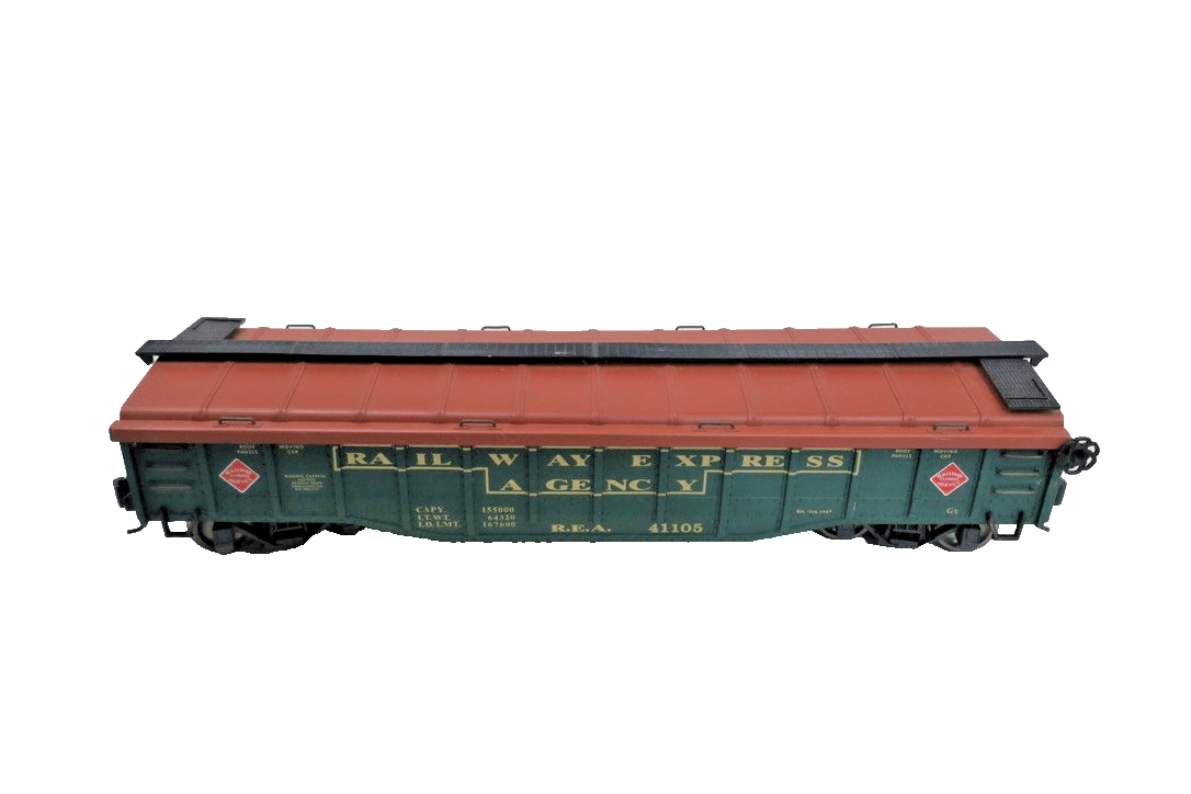 Aristocraft Railway Express Covered Gondola Car 41105 WITH WOODEN DRINK HOLDER - WISE GUYS HOBBIES LLC