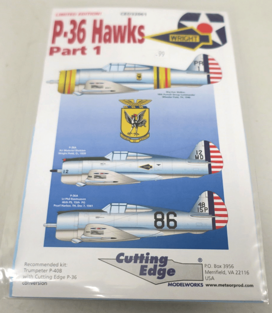 Cutting Edge Limited Edition P - 36 Hawks Part 1 Decals CED32061 - WISE GUYS HOBBIES LLC