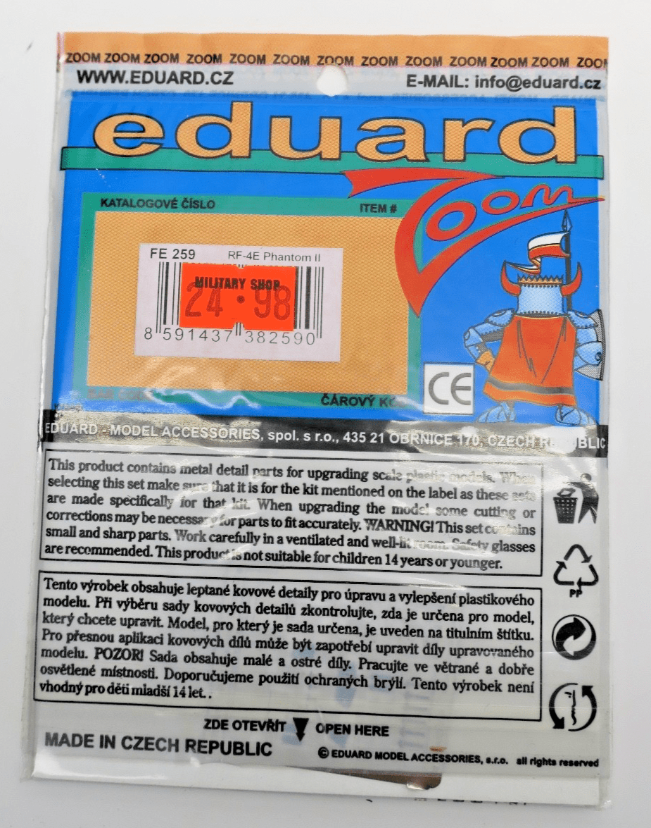 Eduard Zoom 1/48 RF - 4E Phantom II Model Kit FE259 - WISE GUYS HOBBIES LLC