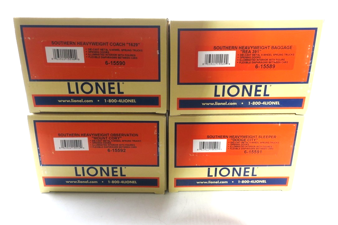 Lionel O-Scale 6-15588 Southern Heavyweight Passenger Car 4-Pack