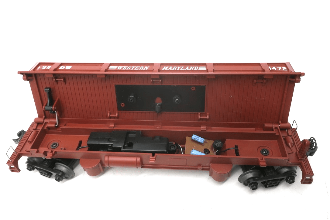 Western Maryland O Scale Premier Dump Car w/Operating Bay 20-98292 - WISE GUYS HOBBIES LLC