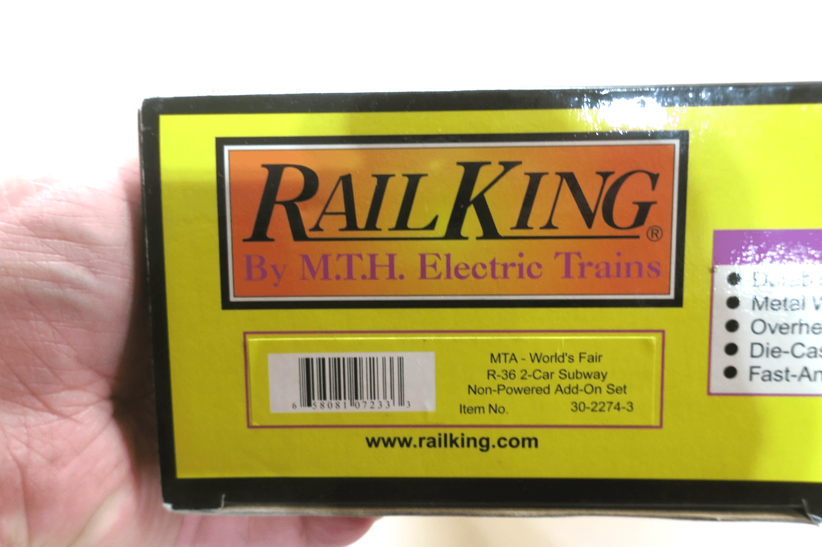 MTH NEW IN BOX 30 - 2274 - 3 NON - POWERED 2 CAR R - 36 SUBWAY SET - MTA WORLD FAIR SET - WISE GUYS HOBBIES LLC