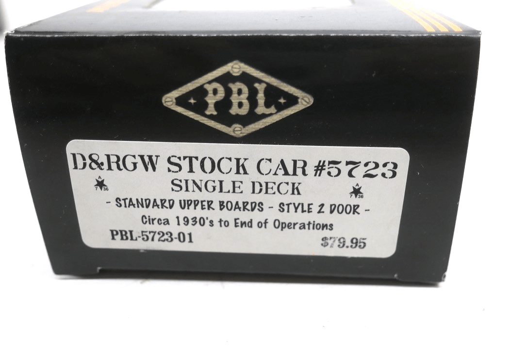PBL Sn3 RTR PBL-5723-01 D&RGW Single Deck Stock Car 5723 Sn3 1:64 NIB - WISE GUYS HOBBIES LLC
