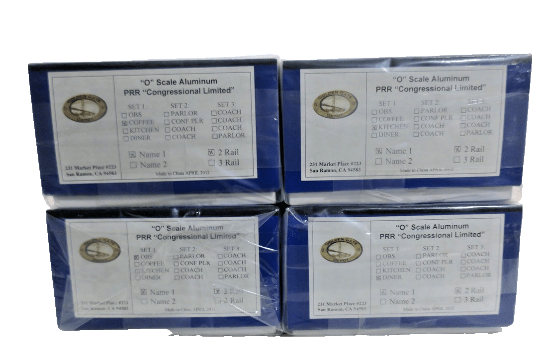 GOLDEN GATE DEPOT O SCALE 2 - RAIL PRR CONGRESSIONAL LIMITED 4 - PACK SET 1 - WISE GUYS HOBBIES LLC