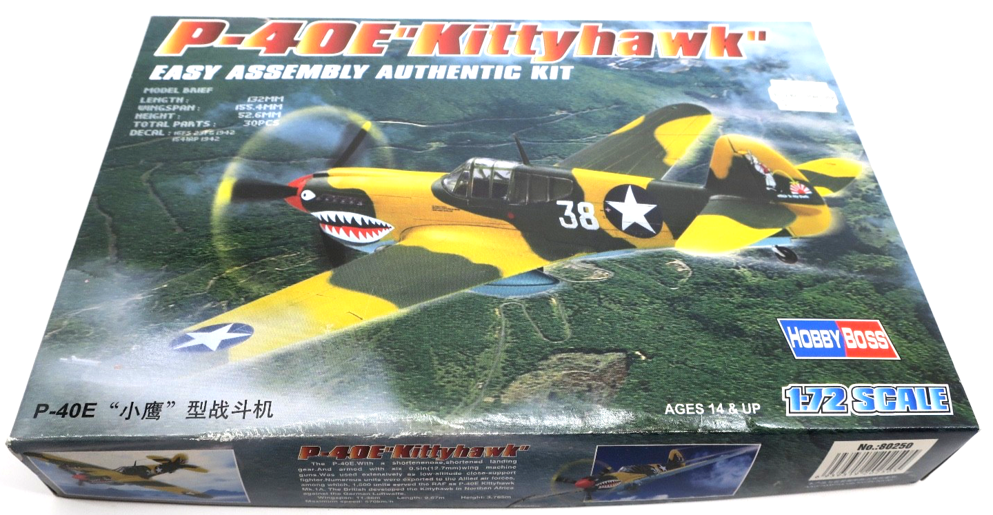 Hobby Boss 1/72 P - 40E Kittyhawk Model Kit 80250 - WISE GUYS HOBBIES LLC