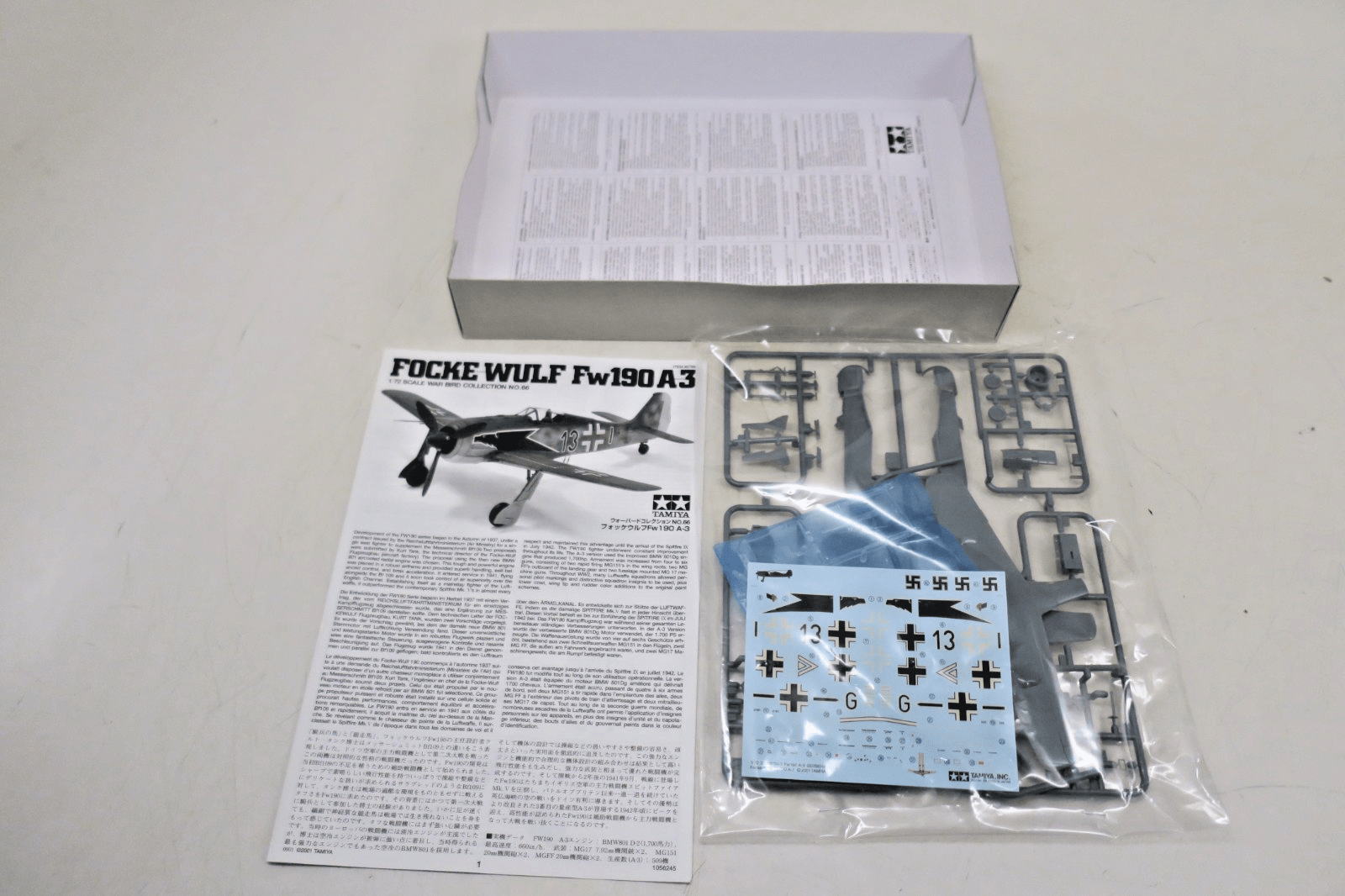 Tamiya 1/72 Focke - Wulf Fw190 A - 3 Model Kit 66 - WISE GUYS HOBBIES LLC