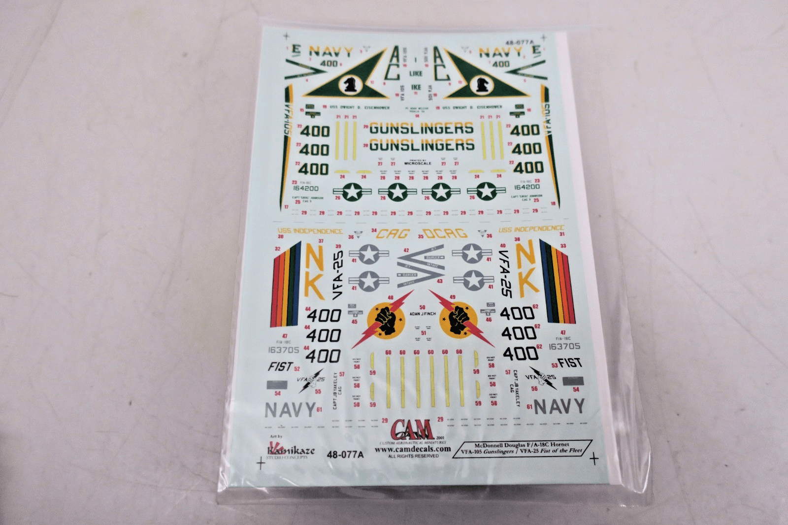 Cam Decals 1/48 McDonnell Douglas F/A - 18C Hornet Decals 48 - 077 - WISE GUYS HOBBIES LLC
