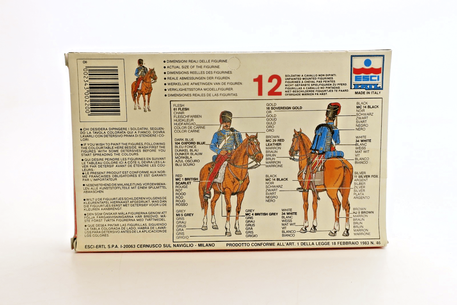 ESCI 1/72 Lord Cardigan's 11th Hussars Model Kit 220 - WISE GUYS HOBBIES LLC