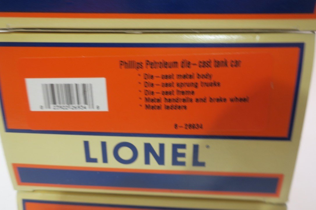 Lionel Die-Cast Tank Car 4-Pack,Phillips Petroleum,Getty,Sinclair,& UP, 6-26936 - WISE GUYS HOBBIES LLC