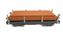 MTH Standard Gauge Tinplate Black 511 Flat Car w/ Wood Load 10 - 1117 - WISE GUYS HOBBIES LLC