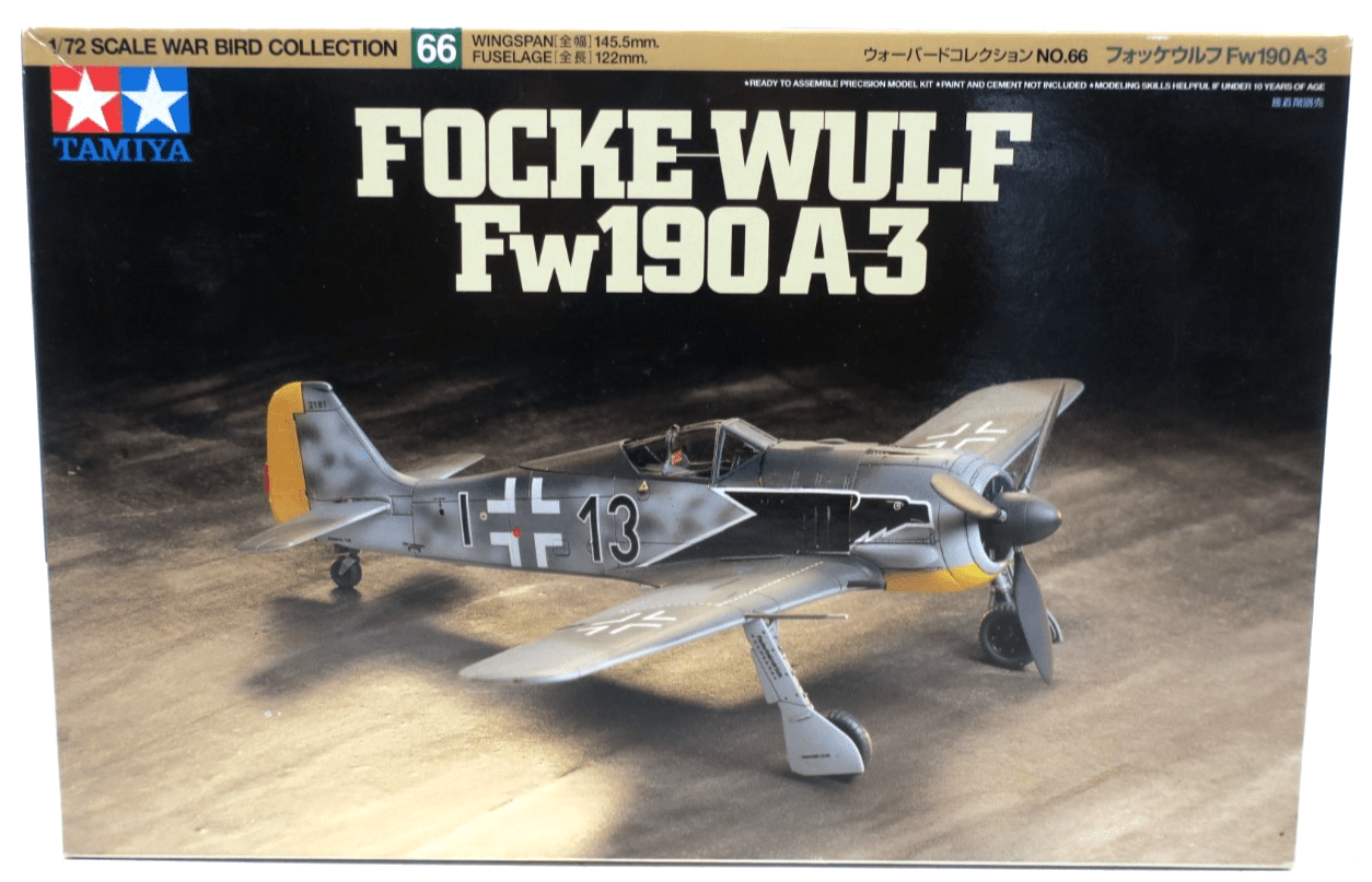 Tamiya 1/72 Focke - Wulf Fw190 A - 3 Model Kit 66 - WISE GUYS HOBBIES LLC
