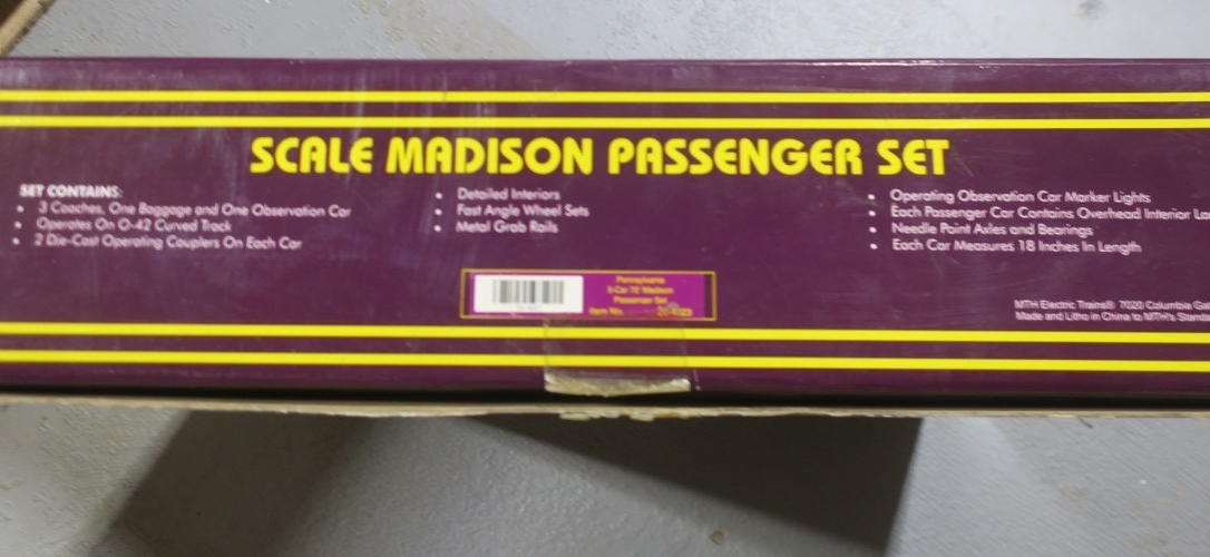 MTH 20-4023 Pennsylvania PRR 70' Madison heavyweight passenger 5-car set