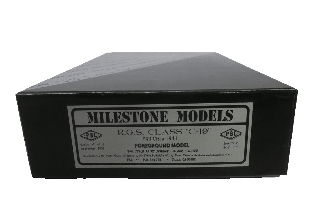 MILESTONE Models Sn3 Brass PBL RGS Class C-19 40 1941 Locomotive Foreground - WISE GUYS HOBBIES LLC